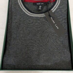 Mark Law Grey Cotton knit Crew Neck Men's Sweater, L, New in Box